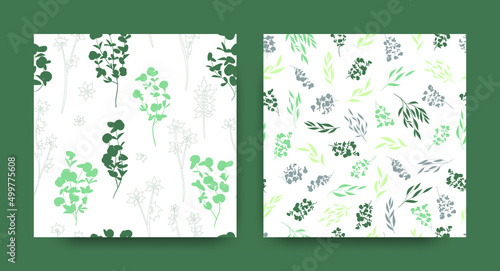 Seamless Floral Pattern. Tropical Flower Print. Summer Textile Design. Eucaly...