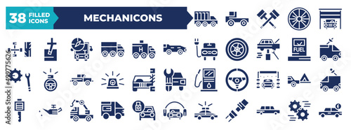 Canvastavla set of glyph mechanicons icons