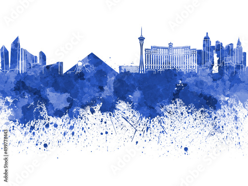 Photography Las vegas skyline in watercolor
