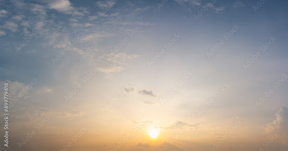 Sunset sky for background or sunrise sky and cloud at morning.	