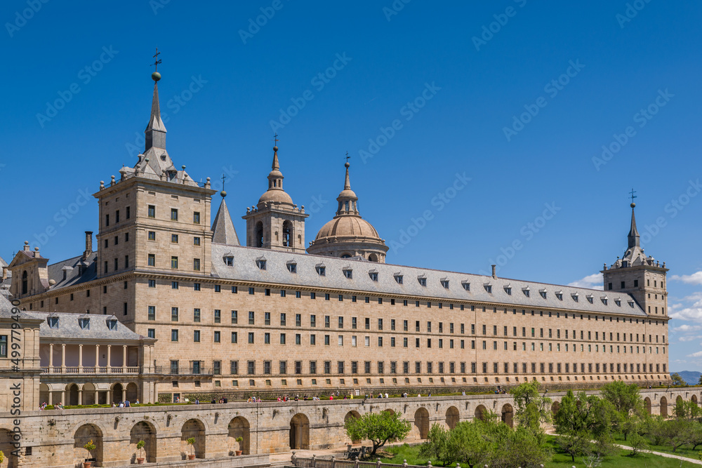 Royal Monastery of San Lorenzo de El Escorial. South façade. Located in the Community of Madrid, Spain, in the town of El Escorial. Built in the sixteenth century and declared a World Heritage Site.