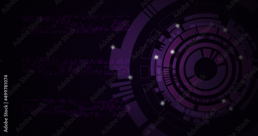 Image of moving circles with light spots on black background Image of moving circles with light spots on black background
