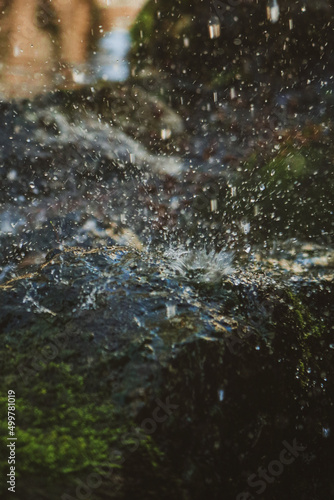 water flowing into the river