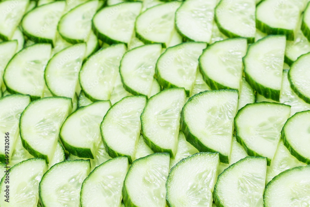 Fresh green slices of cucumber as background. Fresh green slices of cucumber as background.