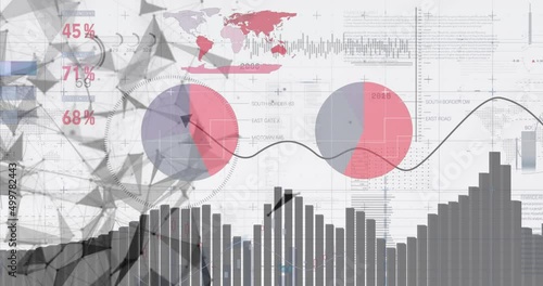 Animation of data processing over white background