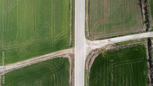 crossroads seen from above photo