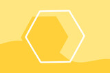 Hexagon sign frame on honey background vector illustration. Abstract geometric wallpaper.