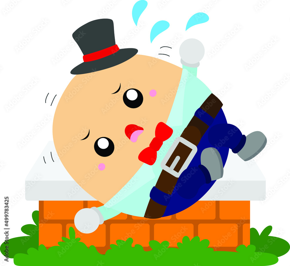 Naklejka premium humpty dumpty classic story vector clipart