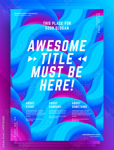 Modern abstract cover design template vibrant color shapes composition for flyer, banner, brochure and poster. Eps10 vector illustration.
