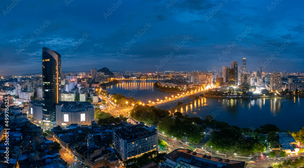 Night view of Liuzhou City, Guangxi, China