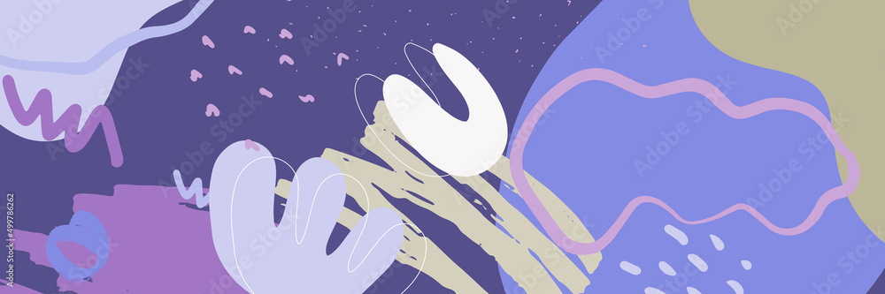 Beautiful pastel social media banner template with minimal abstract ...