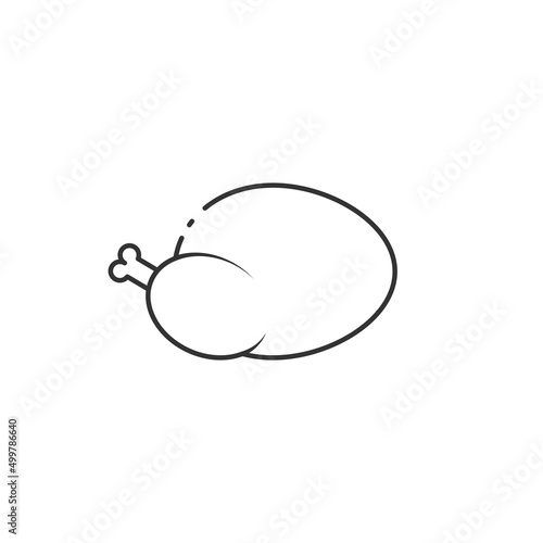 Vector chicken meat icon in outline style