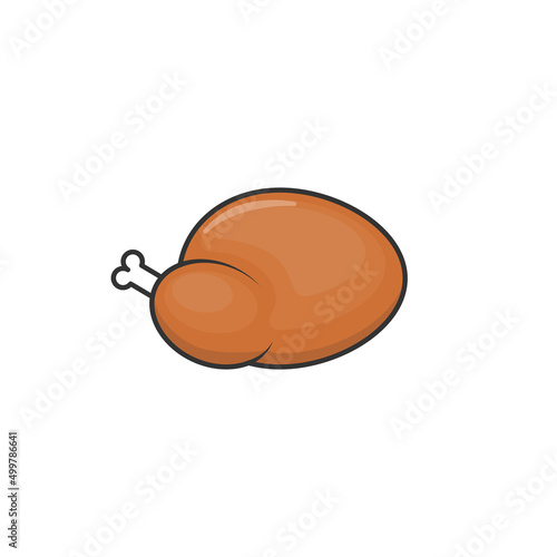 Vector chicken meat icon in cartoon style