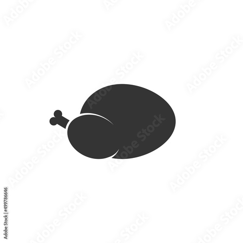Vector chicken meat icon in silhouette style
