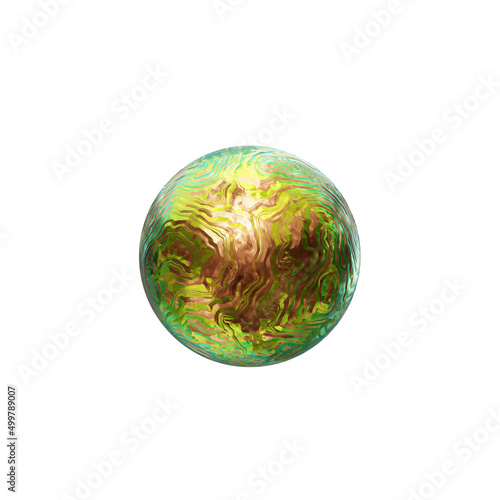 3D abstract art with surreal 3D organic balls. in a smooth and soft wave-like bio form in an aluminium-metal material