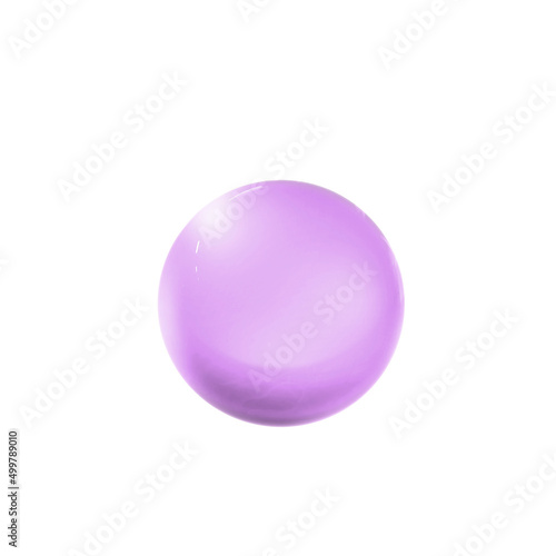 Crystal, transparent ball, sphere on a white background 3d render