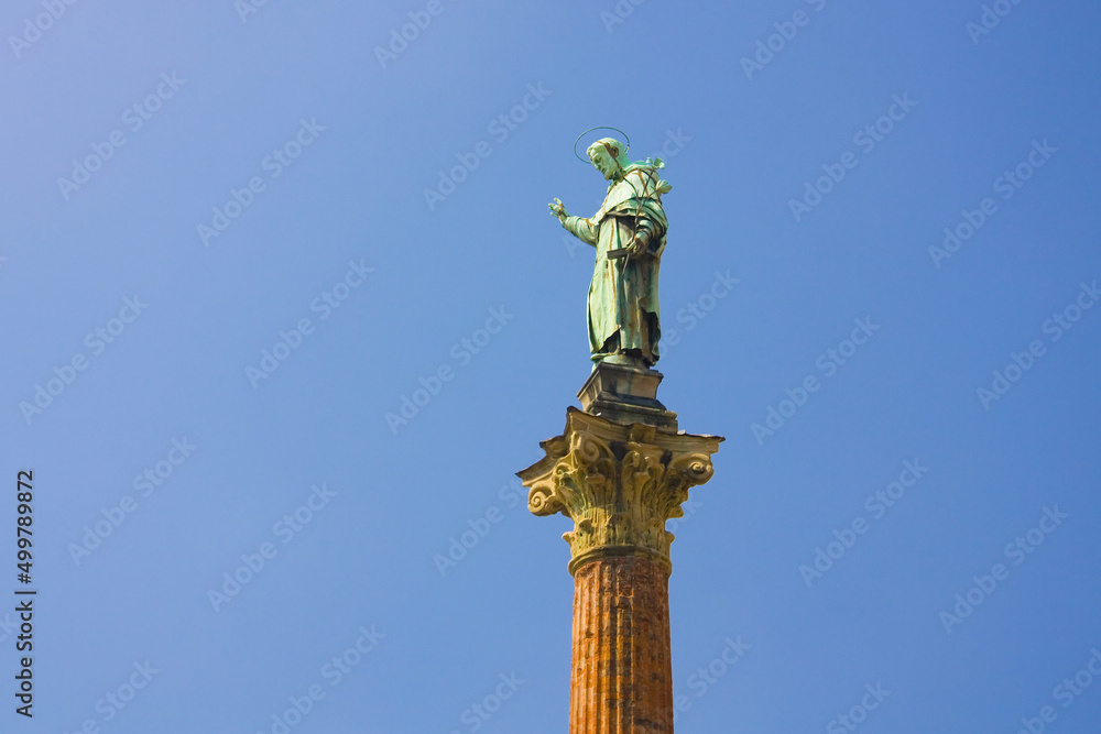 Column of San Domenico at Piazza San Domenico in Bologna, Italy