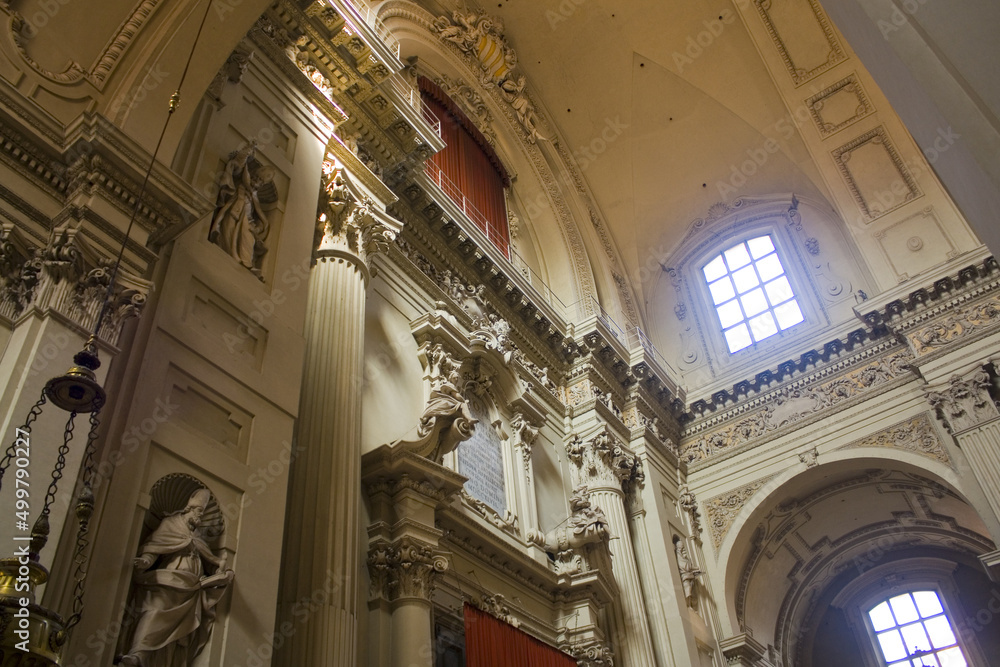 Interior of San Pietro Cathedral (or St. Peter's Basilica) in Bologna