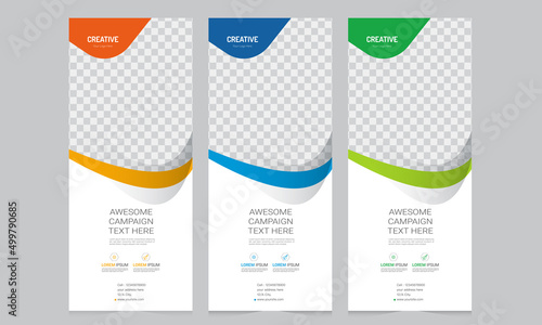 Roll up banner vector template