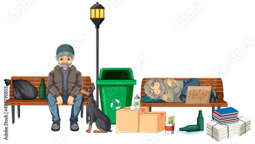 Homeless people in the city