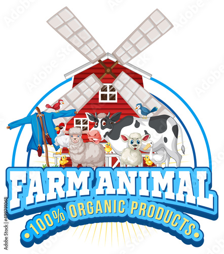 Logo design with words farm animal