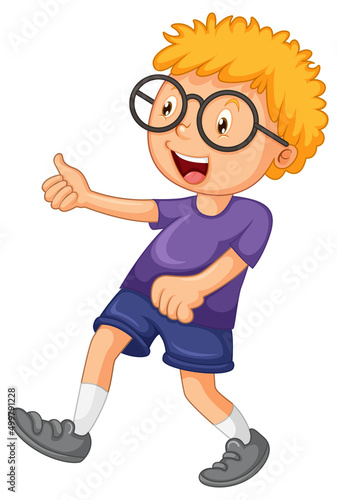 Little boy wearing glasses