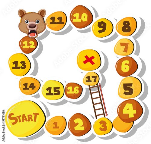 Game design with bear and numbers