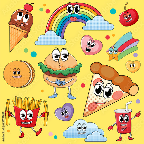 Seamless background with food theme