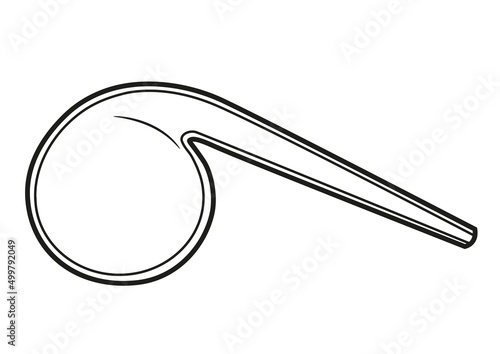 Chemical equipment glass Retort outlined for coloring page on white background