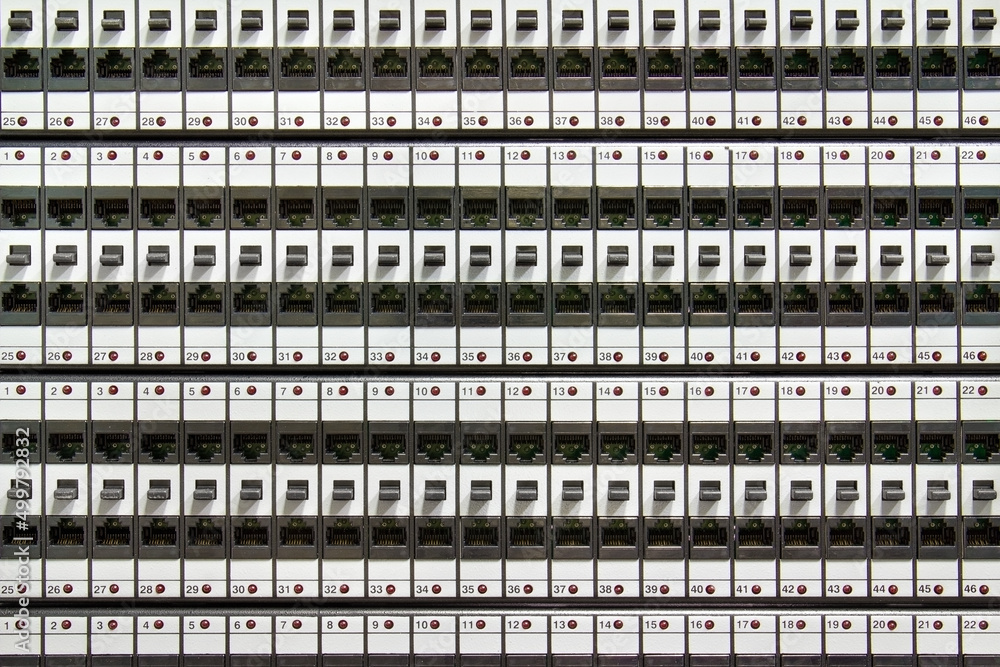 patch panel of the 6th category close up patch panel of the 6th category close up