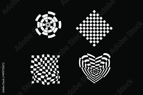 Streetwear Checkerboard mesh Assets 3D wareframe grid futuristic shape abstract urban style collection photo