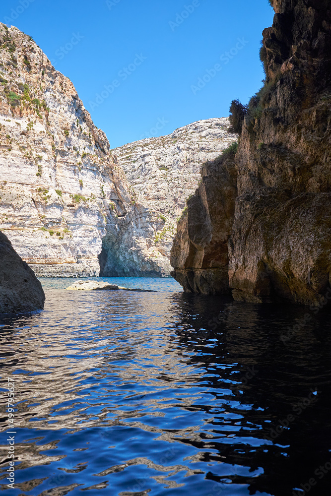 Coast of Mediterranean sea on south part of Malta island Coast of Mediterranean sea on south part of Malta island