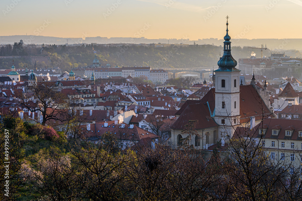 Church of Our Lady of Victories in the morning in the early spring.