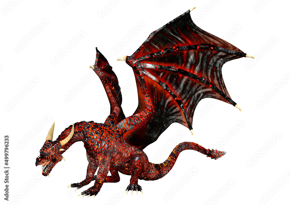 3D Rendering Fairy Tale Dragon on White 3D Rendering Fairy Tale Dragon on White