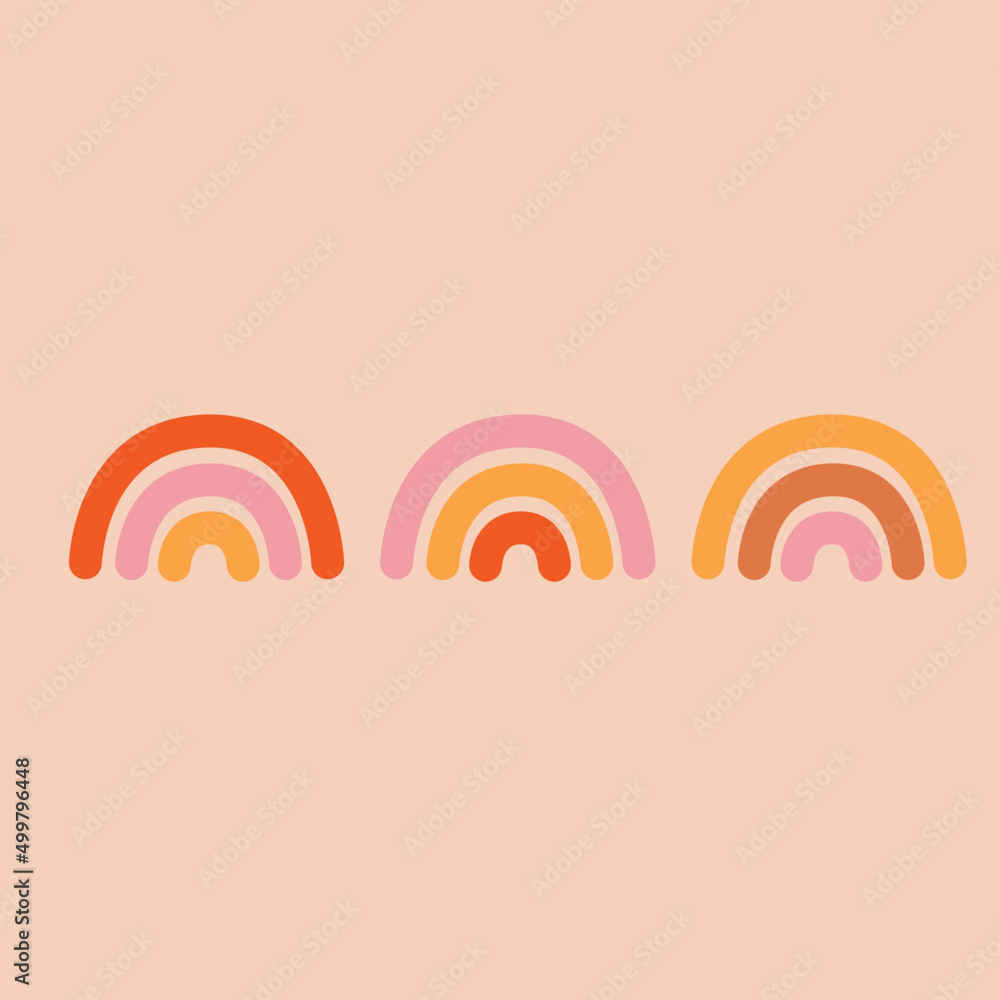 rainbow set pink abstract sticker rainbow set pink abstract sticker