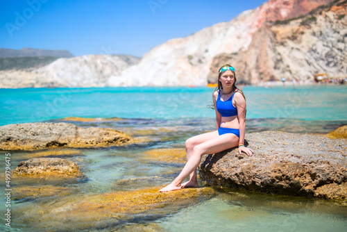 Teen girl on beach vacation