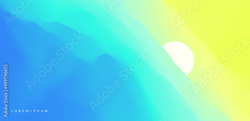 Wallpaper Mural Seascape with sun. Sunset.  Can be used as a greeting card. Vector illustration. Torontodigital.ca