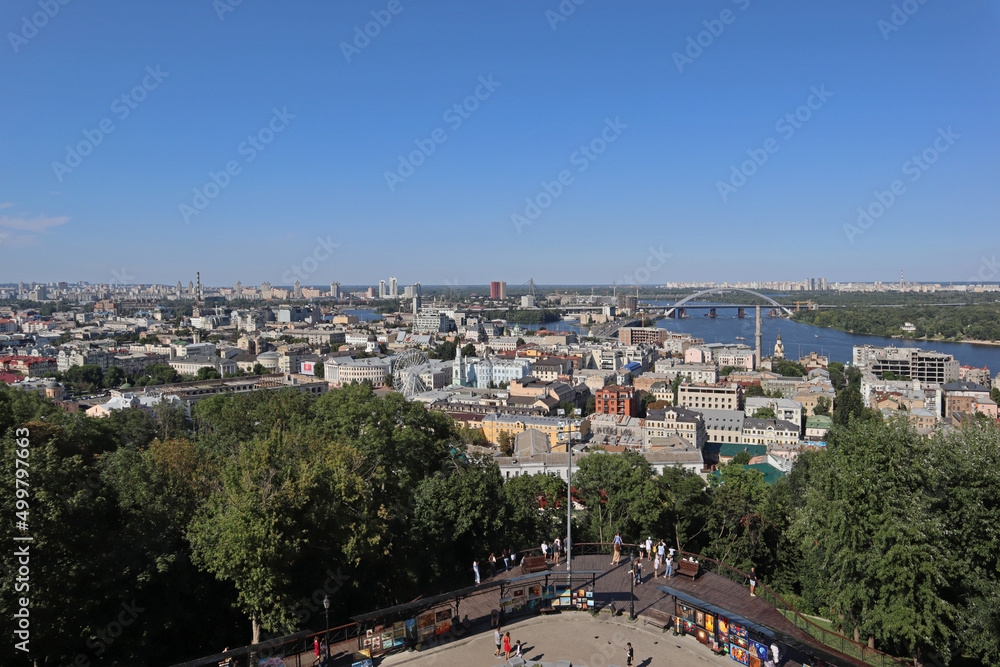 View of Dnipro river from Andriyivskyy descent in Kyiv View of Dnipro river from Andriyivskyy descent in Kyiv