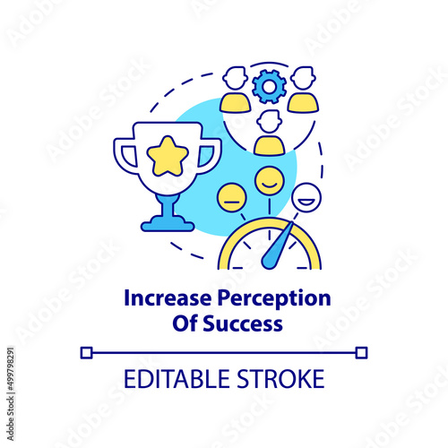 Increase perception of success concept icon. Benefit of stakeholder management abstract idea thin line illustration. Isolated outline drawing. Editable stroke. Arial, Myriad Pro-Bold fonts used