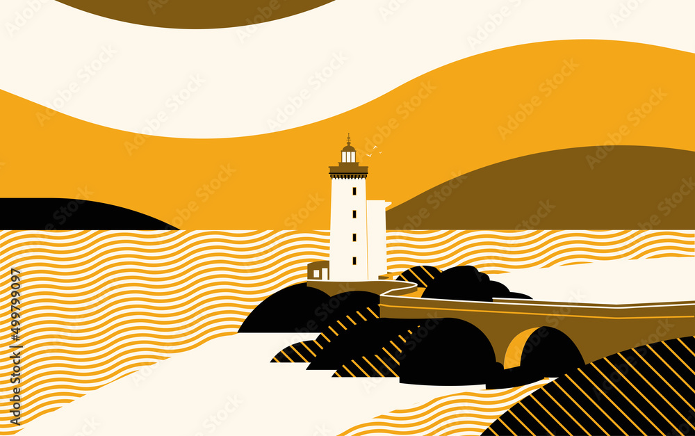 Lighthouse - Britany / Bretagne - Le Phare du Petit Minou - obrazy, fototapety, plakaty 