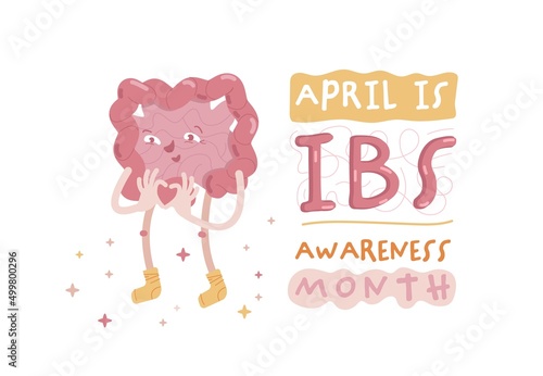 Irritable bowel syndrome awareness month. Healthy nutrition poster