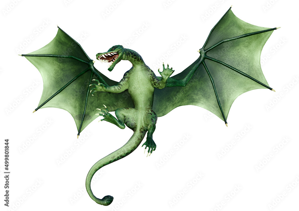 Obraz premium 3D Rendering Fairy Tale Dragon on White