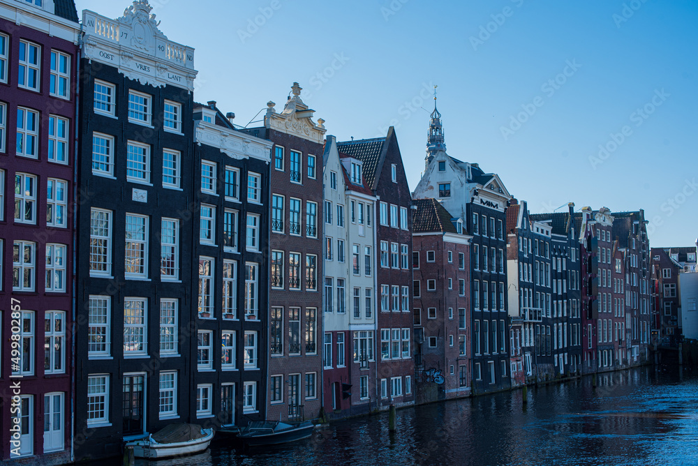 Amsterdam streets and canals in spring 