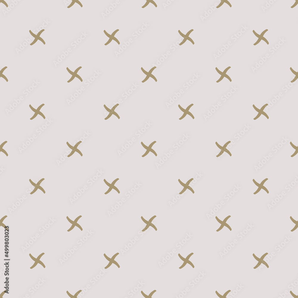 Vector golden minimalist seamless pattern with small crosses or tiny stars. Simple gold minimal geometric texture. Repeat wide design for decor, wallpapers, fabric and textile. Vector golden minimalist seamless pattern with small crosses or tiny stars. Simple gold minimal geometric texture. Repeat wide design for decor, wallpapers, fabric and textile.