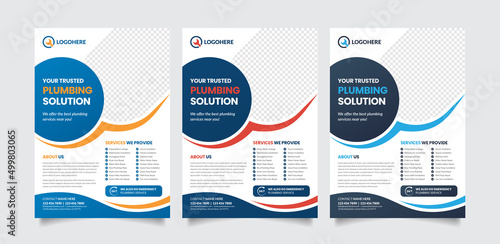 Plumbing Flyer or Leaflet Design Template
