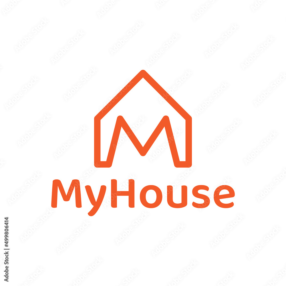letter M house logo design