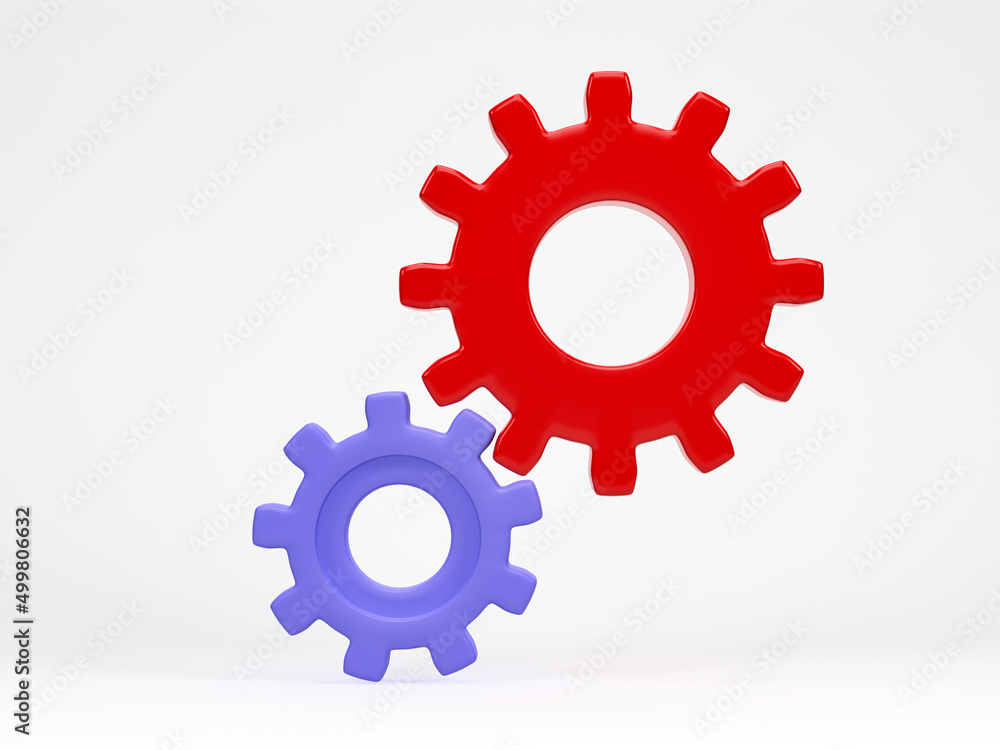 3D rendering, 3D illustration. Gear wheels. cogs and gears mechanism on white background. 3D rendering, 3D illustration. Gear wheels. cogs and gears mechanism on white background.
