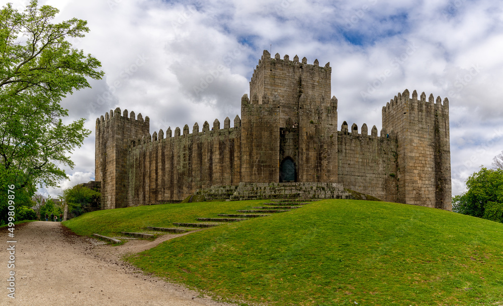 view of the 11th-century Guimaraes Castle view of the 11th-century Guimaraes Castle