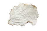 a piece of crumpled sheet in a cell on a white background