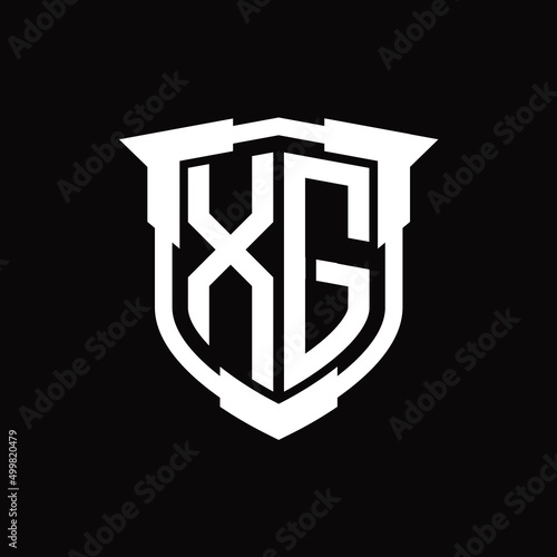 XG Logo monogram letter with shield shape design photo